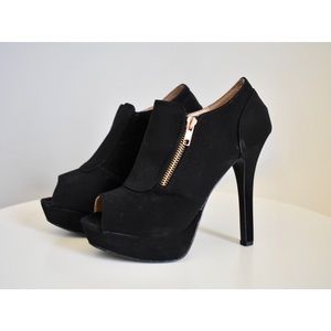 Charlotte Russe Platform Velvet Peep-toe Heels
